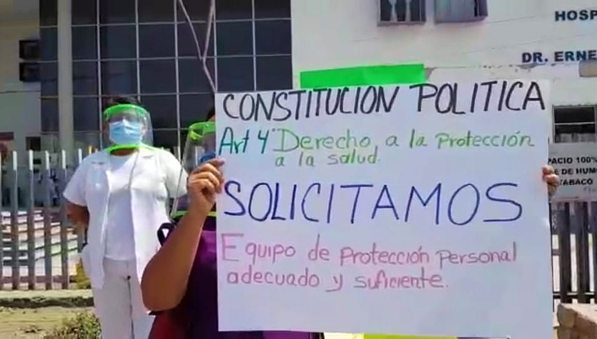 Protestan trabajadores del hospital general de Jojutla; demandan material de protección