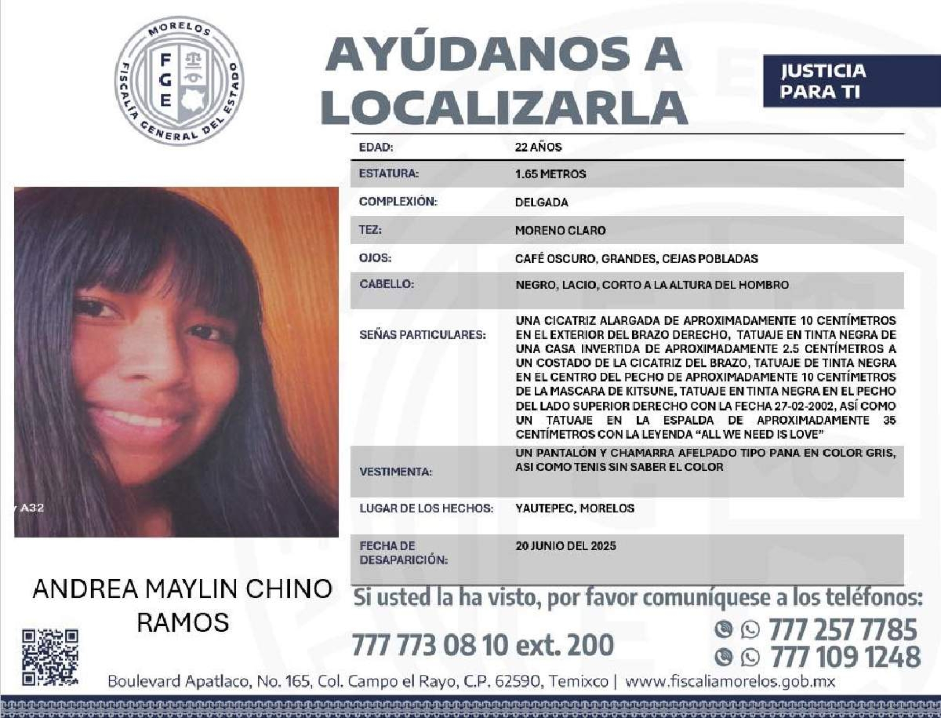 Convocan a marcha por desaparición de Andrea Maylin