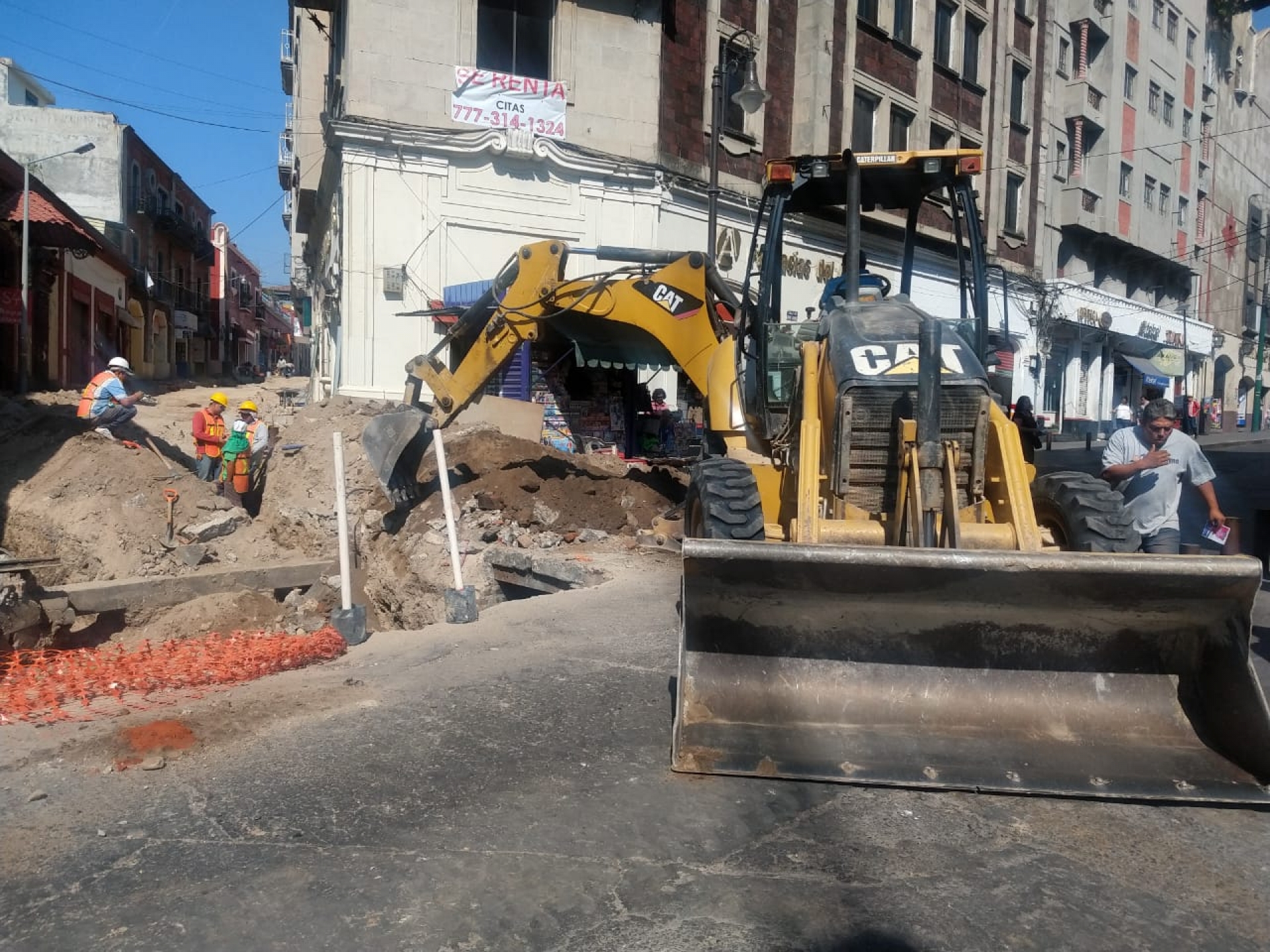 Cierran la calle Matamoros por obras de remodelación en Morrow
