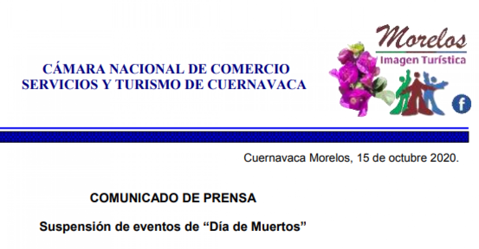 Informa Canaco sobre suspensión de eventos de 'Día de Muertos'