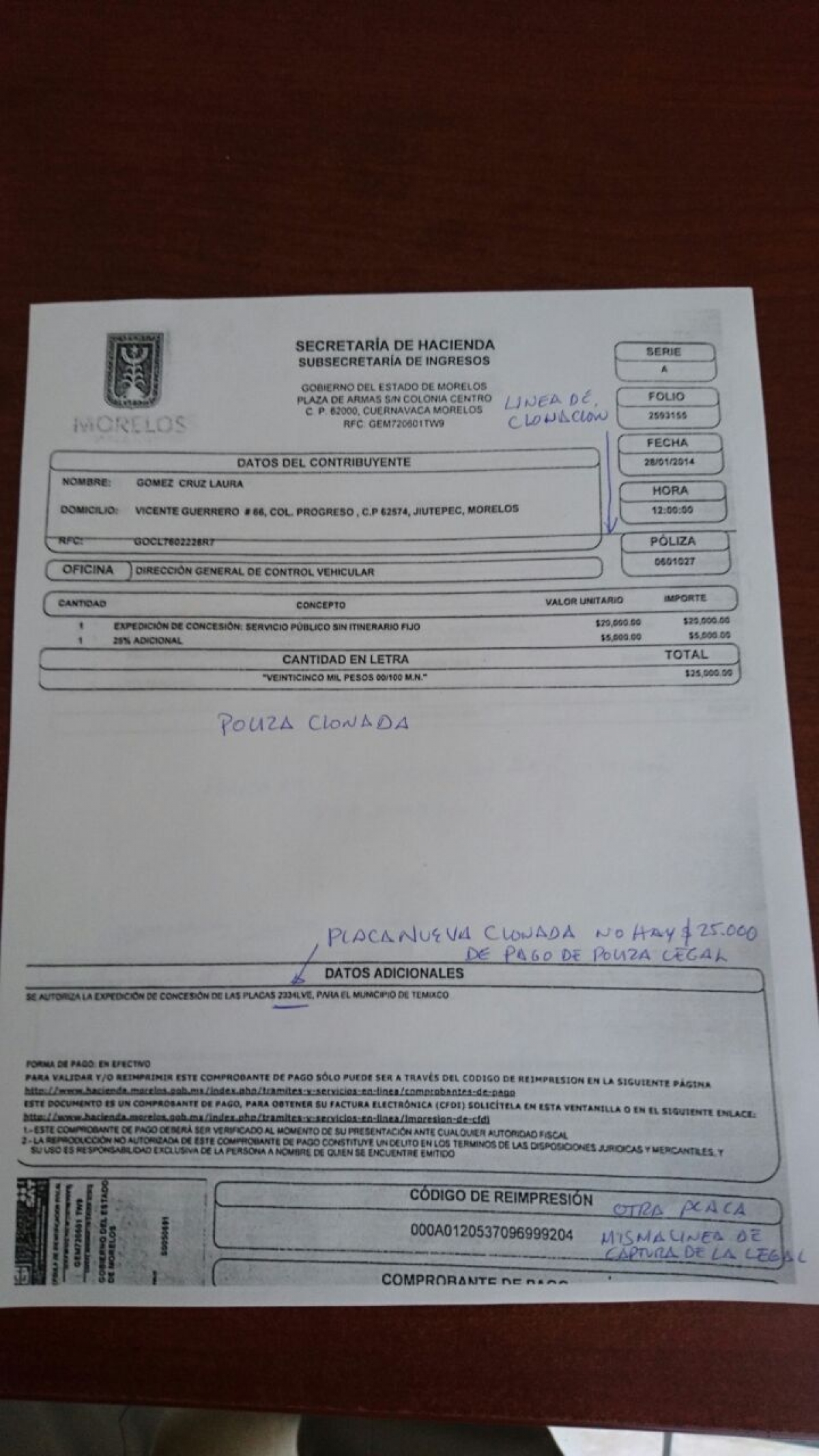 La SMyT falsificó documentos para expedir placas de taxi: VMA