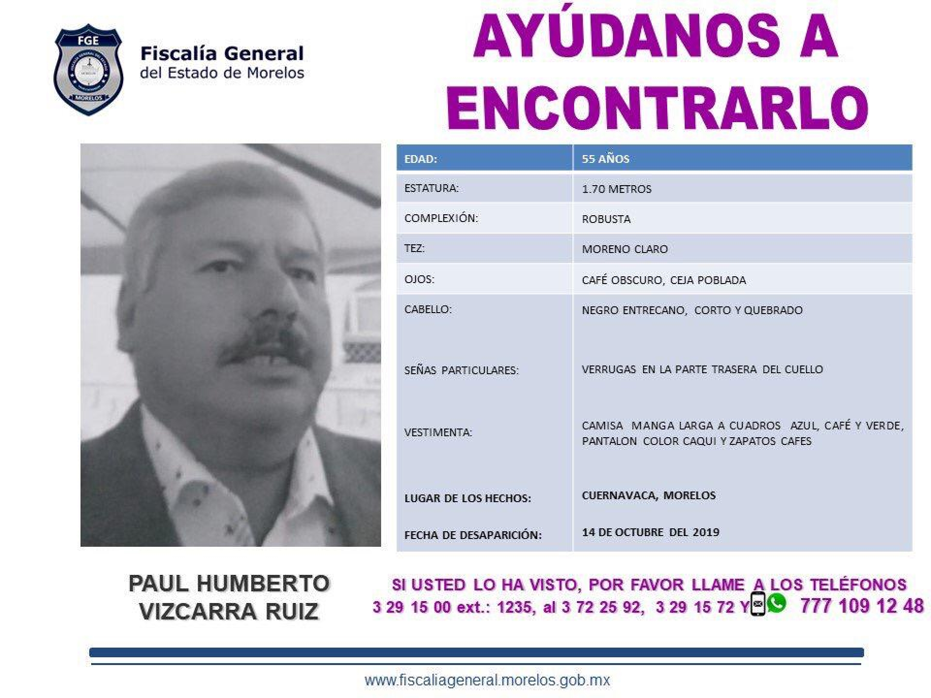 Solicita FGE colaboración para localizar al analista ambiental Paul Vizcarra
