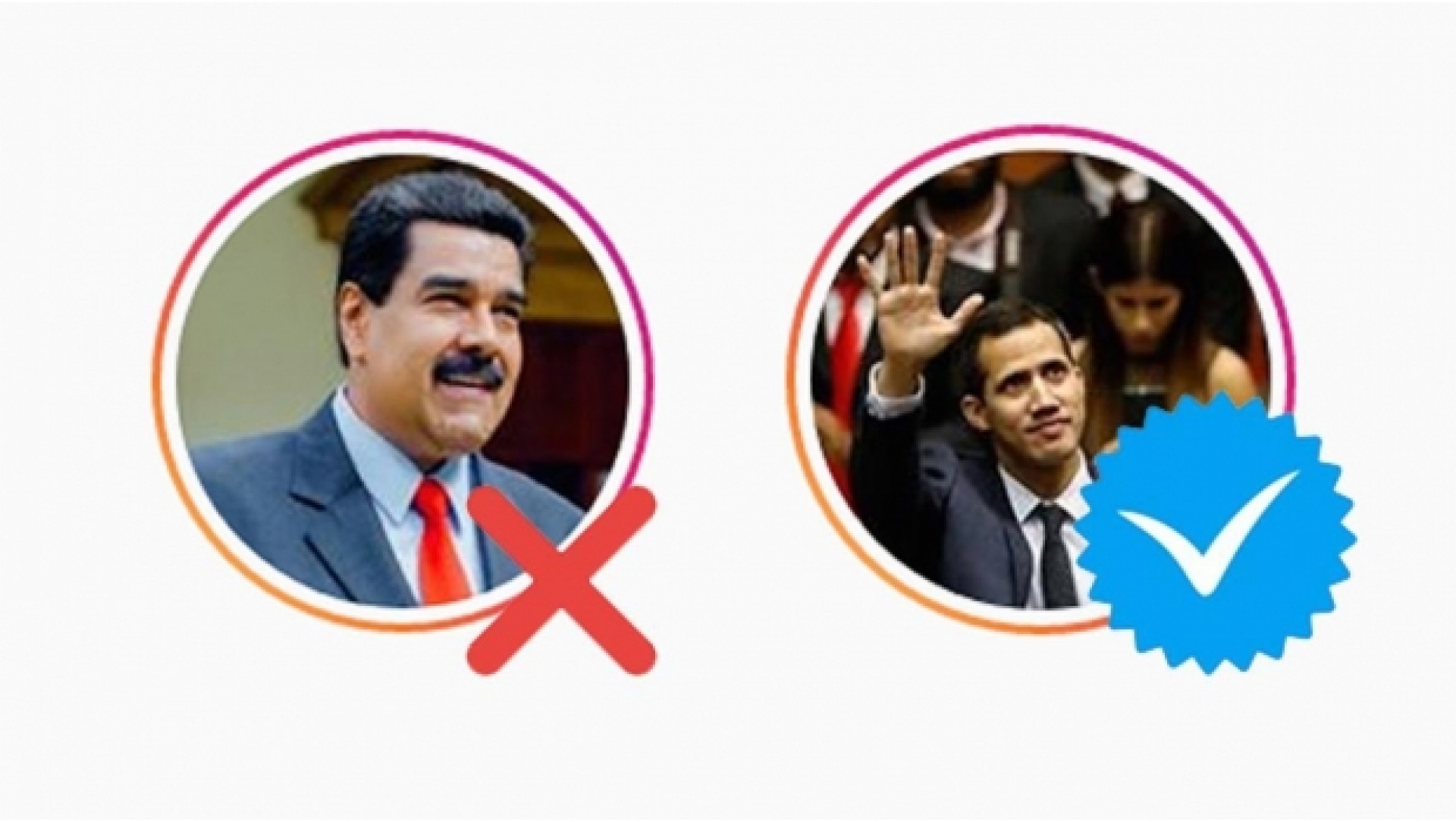 Instagram le quitó la verificación a Maduro y se la regaló a Guaidó