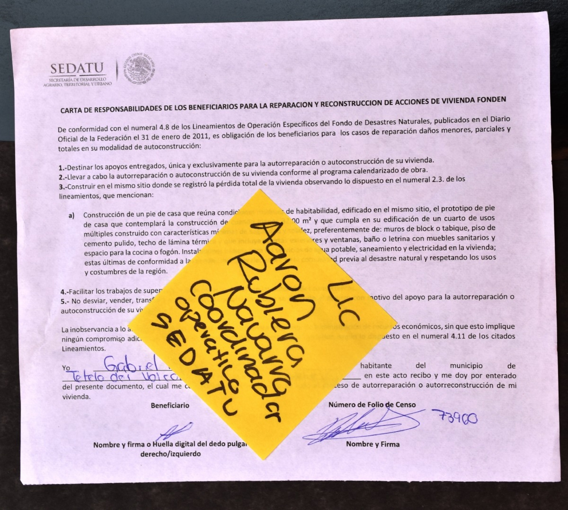 Extravía Sedatu documentación de damnificados