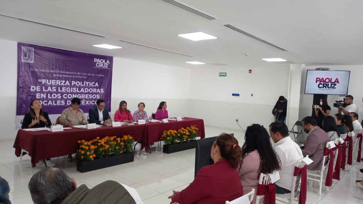 Presentan informe 'Fuerza política de las legisladoras en los congresos locales en México'