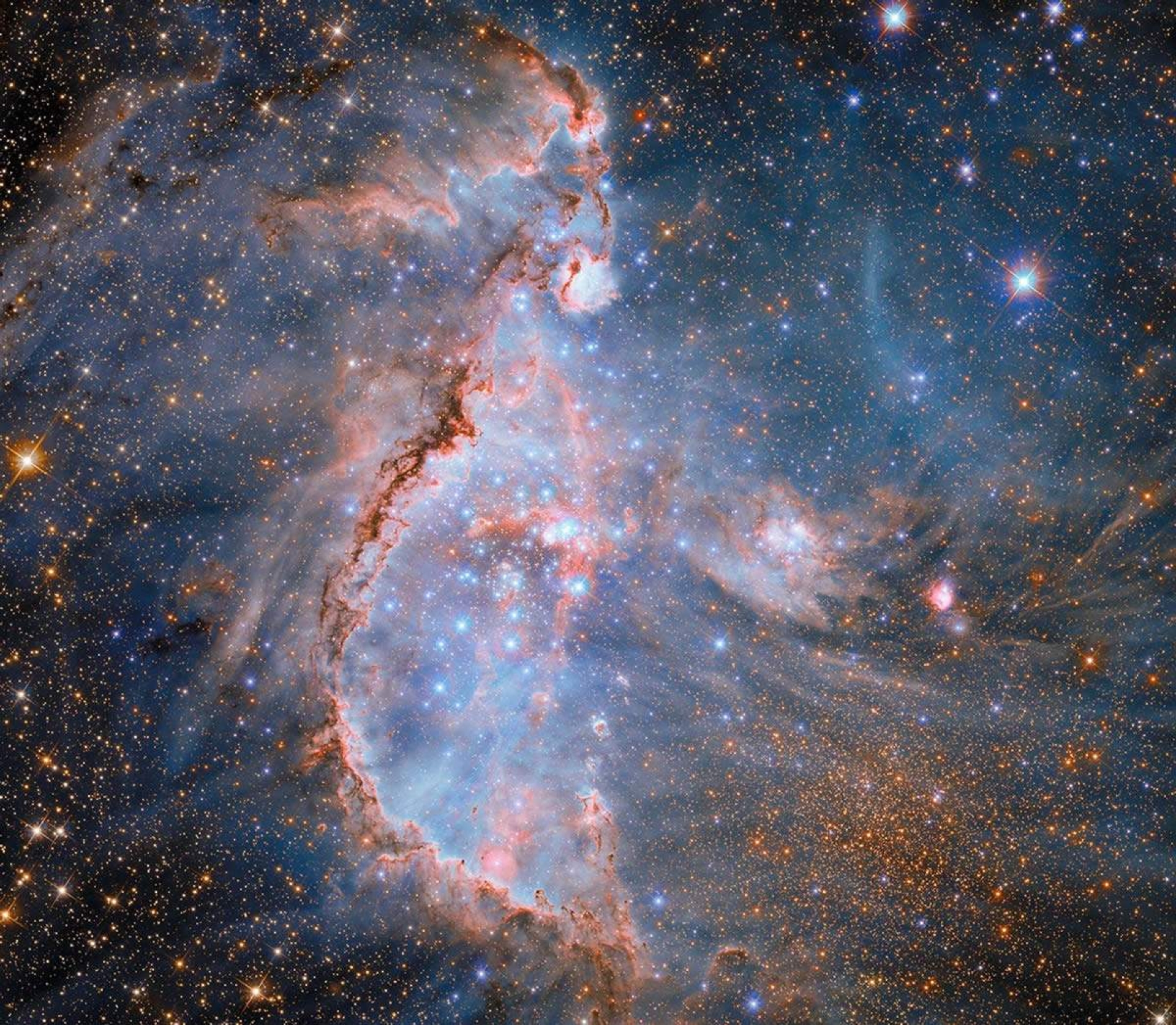 El Hubble detecta 'escultores estelares' en una galaxia cercana