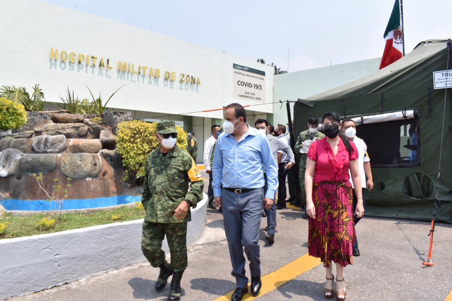Pone en marcha gobernador hospitales militares para atención de pacientes covid en Morelos