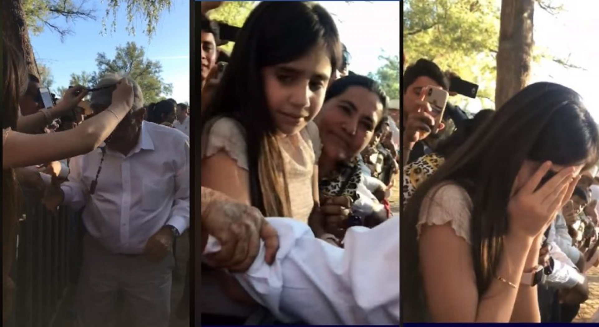 VIDEO: Una niña entra en llanto tras conocer en persona a AMLO y regalarle un rosario