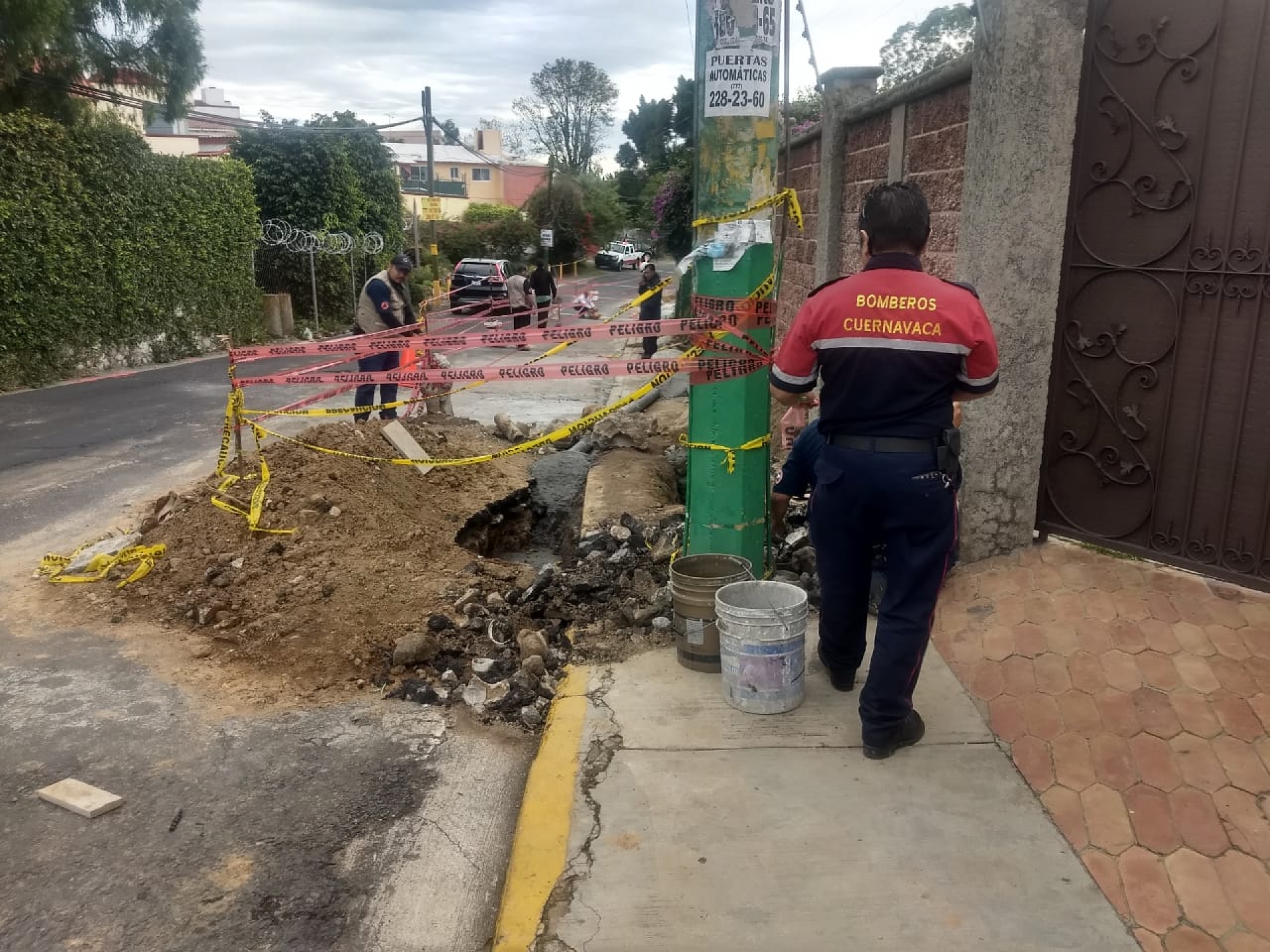 PC Cuernavaca implementa operativo en zona de deslave en Subida a Chalma