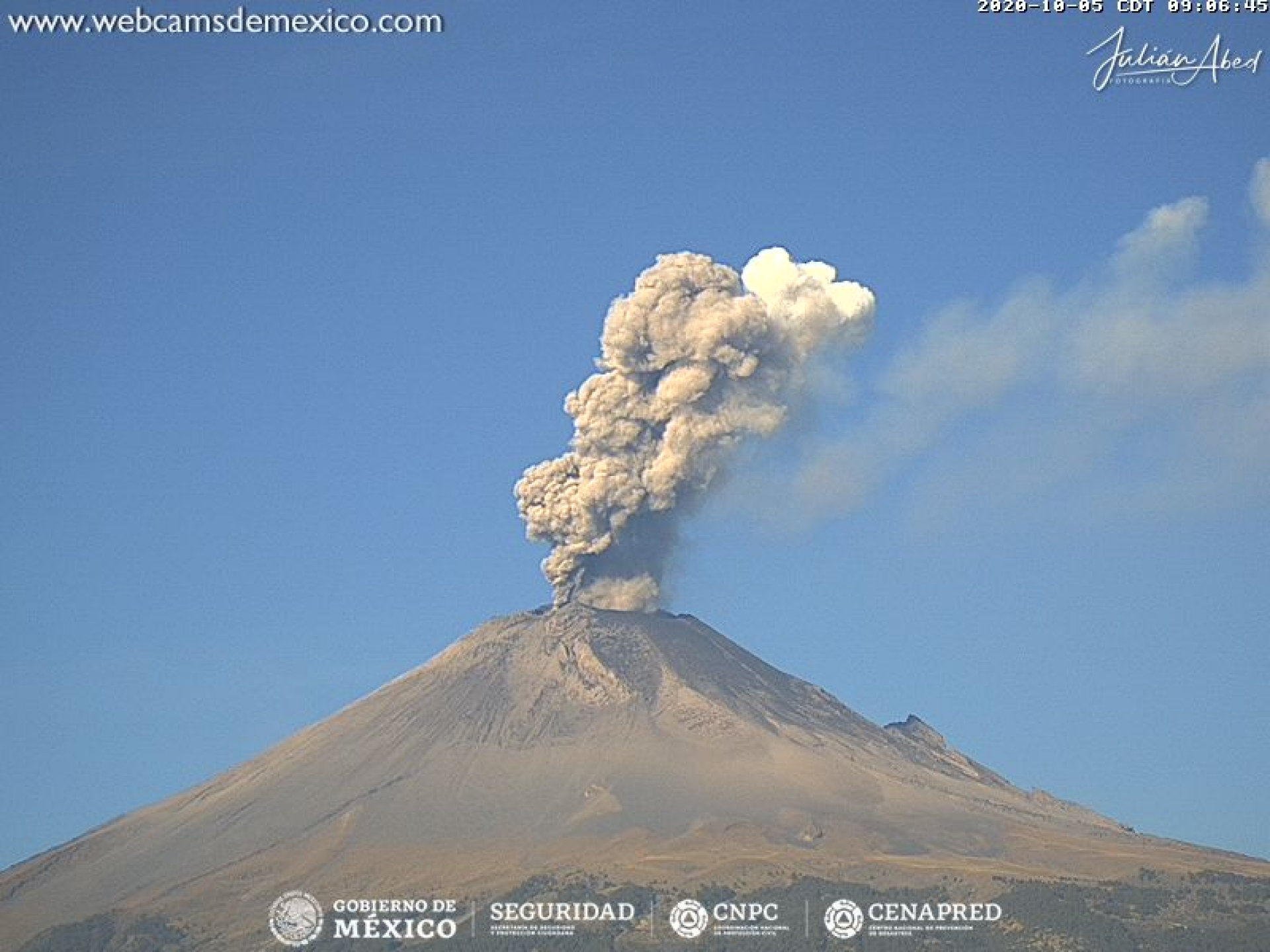 Identifican sistemas de monitoreo 101 exhalaciones del volcán Popocatépetl
