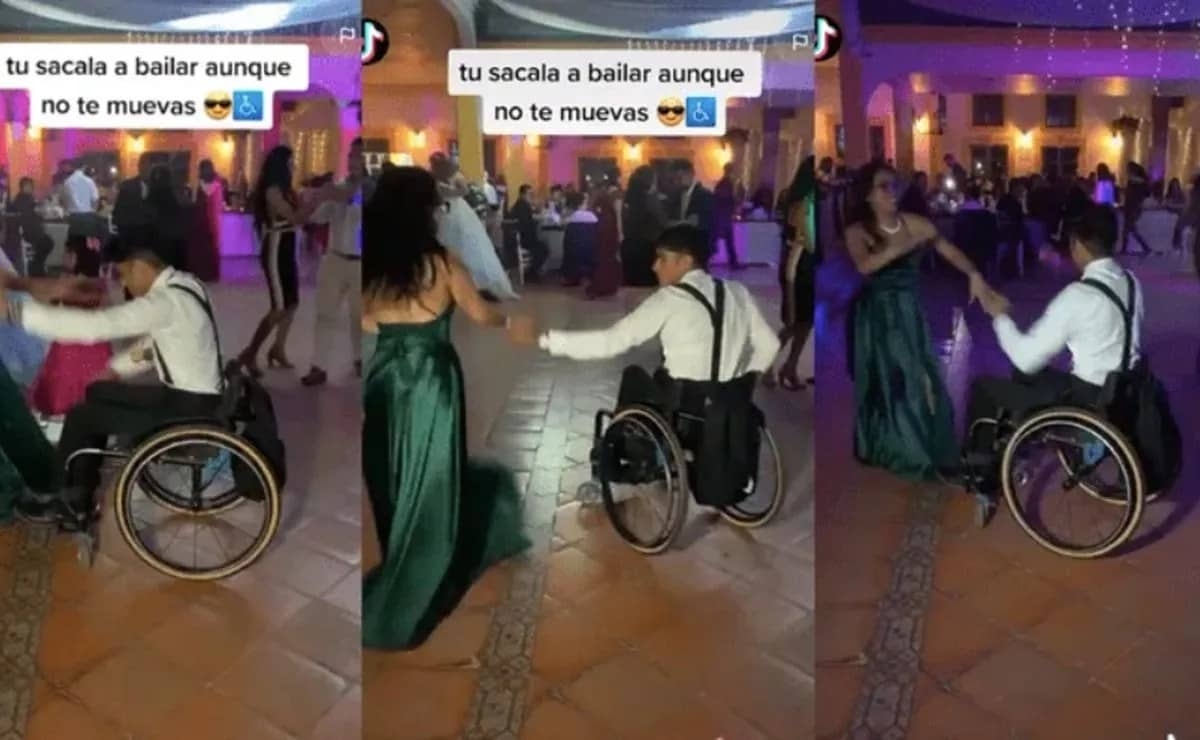 Joven en silla de ruedas sorprende en fiesta con su baile