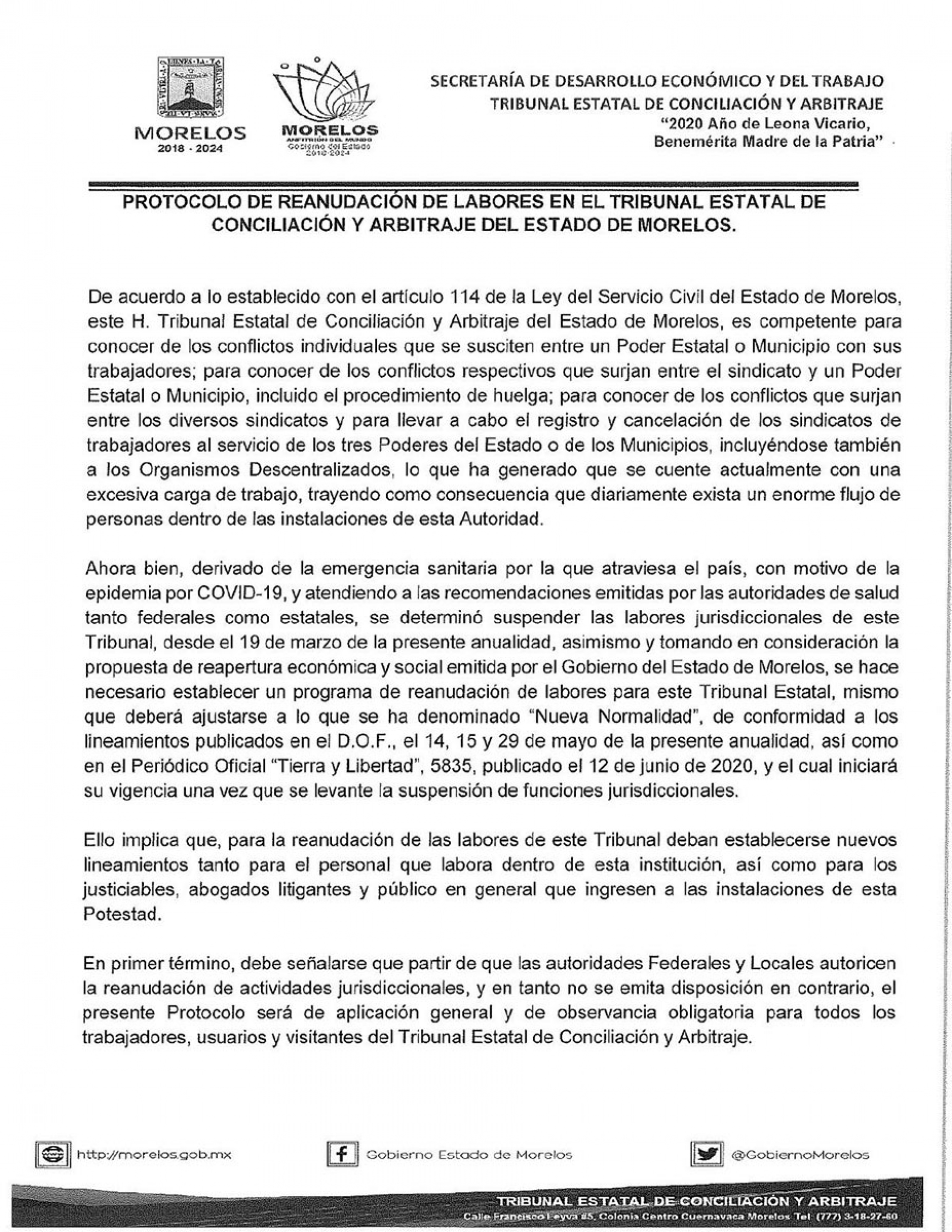 El TECA también regresa a labores