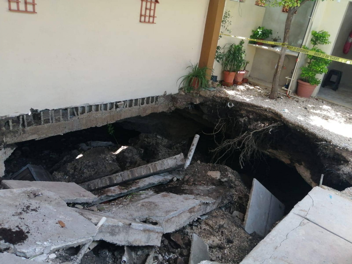 ¡Nuevo socavón! Ahora dentro de una casa en Yucatán