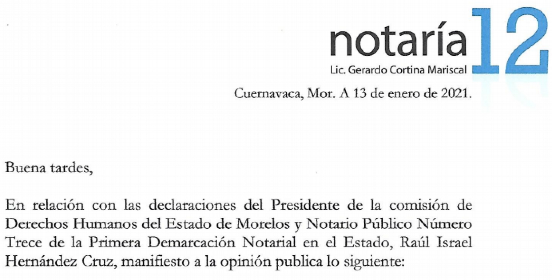 Desmiente notario afirmaciones del presidente de la CDHM