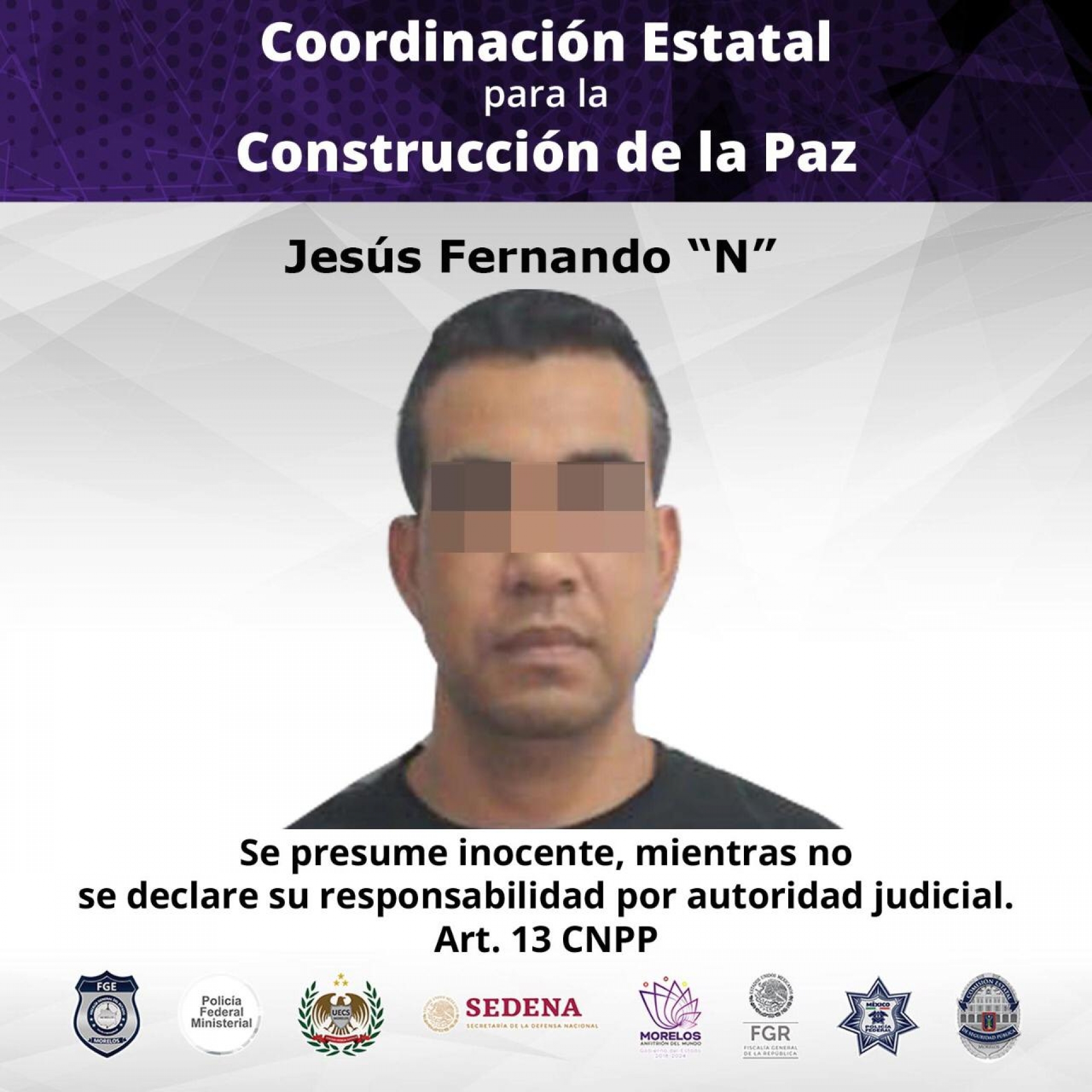Informa FGE sobre detención e imputación de policía por desaparición de dos hombres