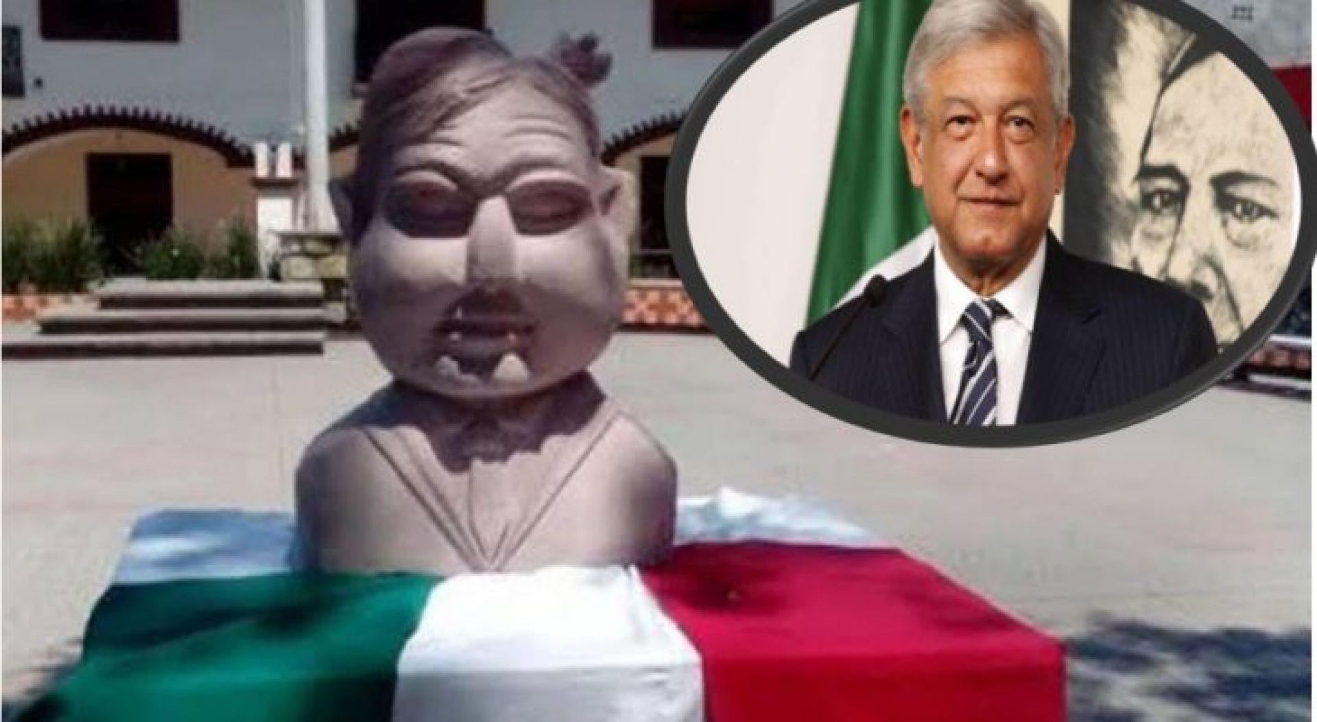 ¡Primero Juarez y ahora AMLO! escultor Potosino lo vuelve hacer, develan busto de AMLO en Ciudad Valles