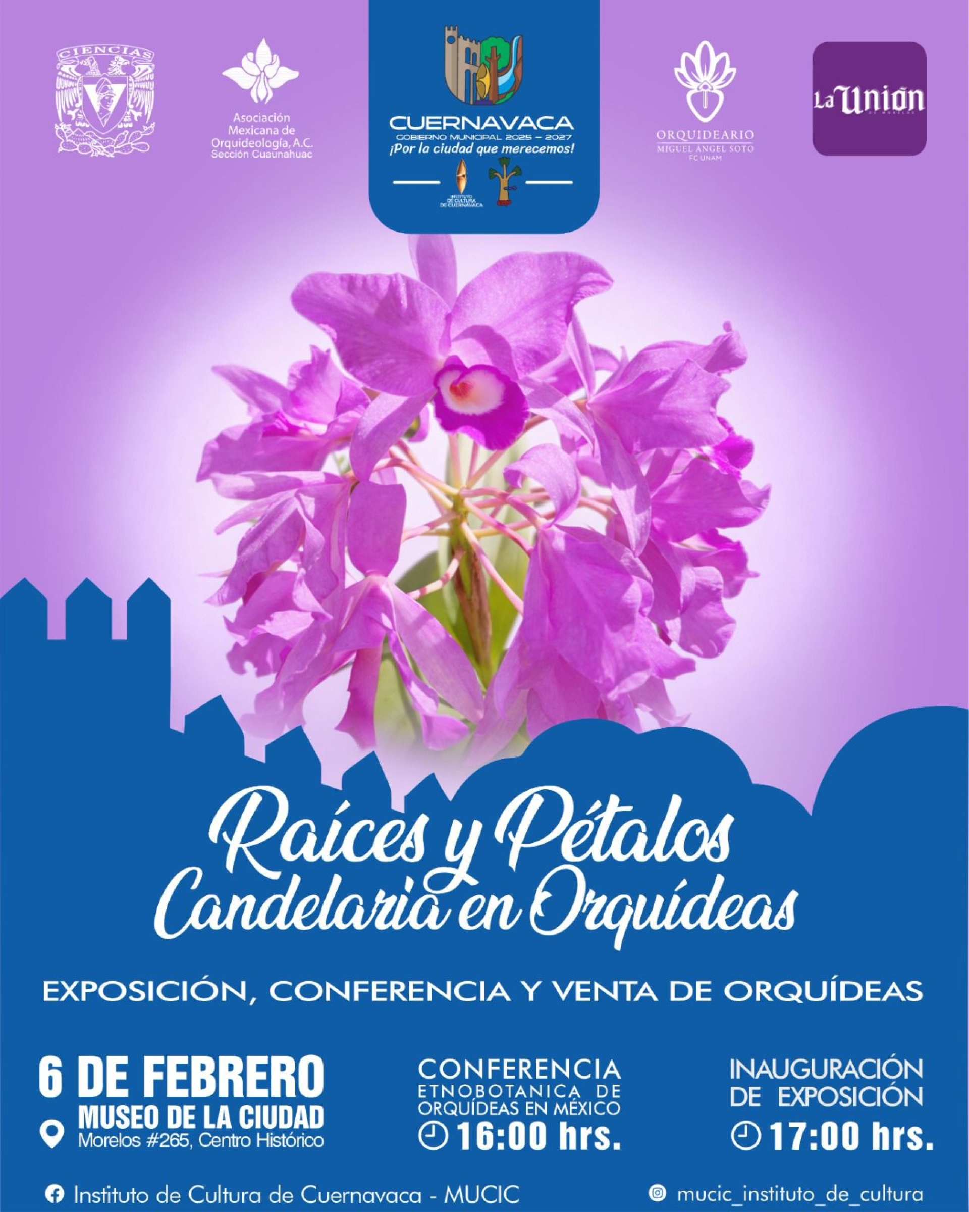 Fin de semana en el MuCiC: 'Raíces y pétalos, una celebración de la Candelaria en orquídeas'