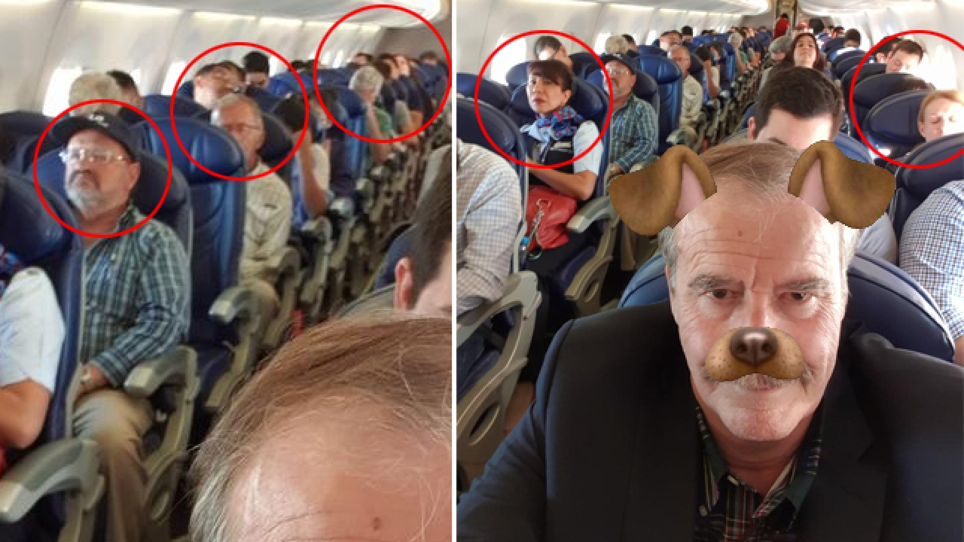 Fox pública selfie en avión para burlarse de AMLO, usuarios se burlan de que nadie lo peló