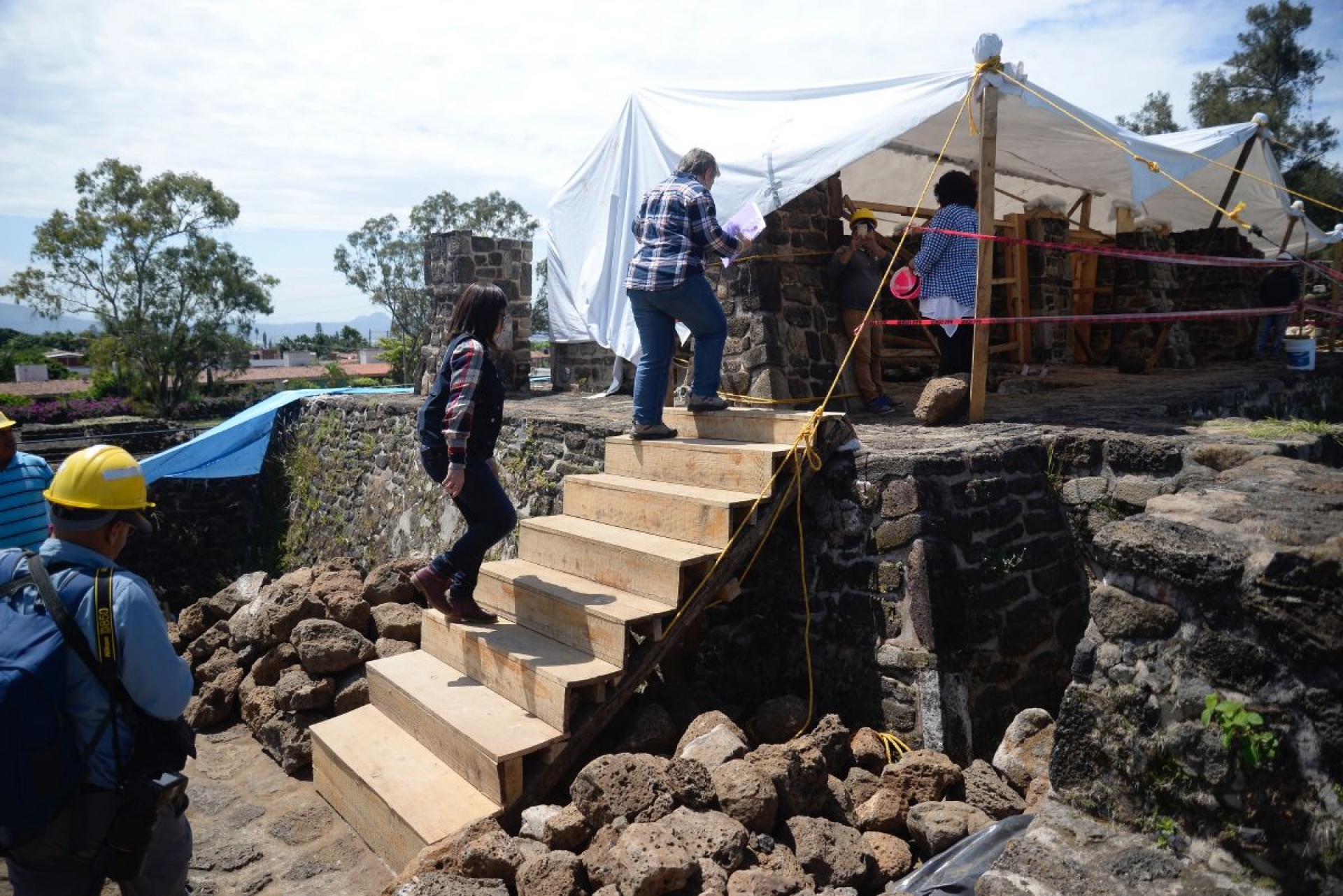 Los daños del sismo en la pirámide de Teopanzolco ponen al descubierto estructuras antiquísimas