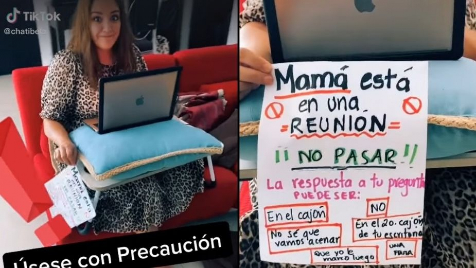 ¡Mamá trabajando, no molestar! Ingenioso cartel de mujer en home office causa sensación