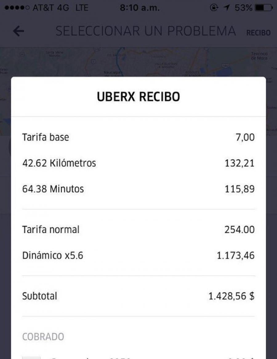 Las tarifas de Uber suben hasta 5 veces más por el Hoy No Circula