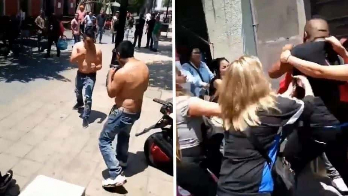 Captan pelea campal en calles del centro histórico de la CDMX