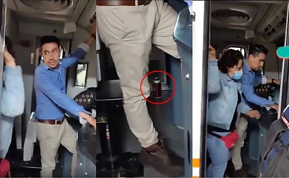 Cachan a conductor tomando cerveza mientras conduce en Línea 1 del Metro en CDMX
