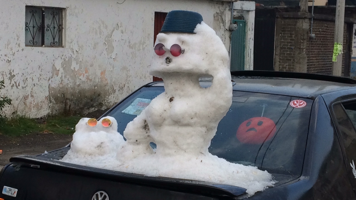 Una granizada tiñó de blanco Tres Marías