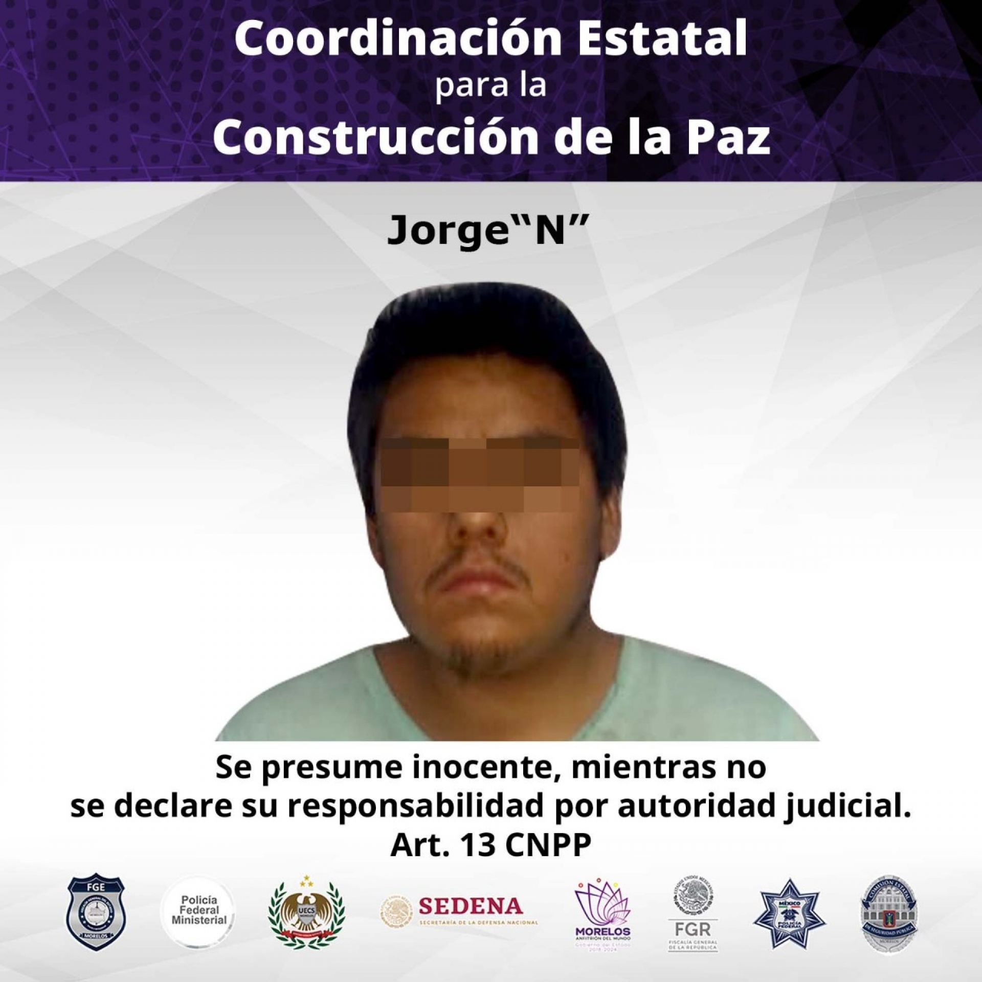 Detiene FGE a hombre que presuntamente ocasionó la muerte de una bebé