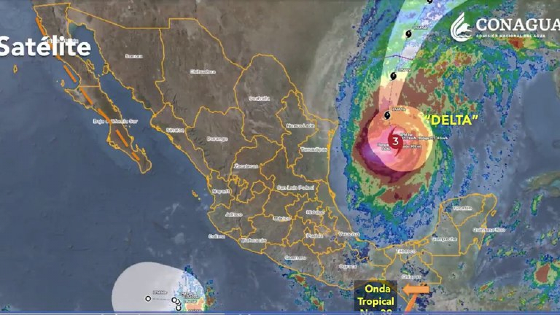 "Delta" rumbo a EEUU: dejará fuertes lluvias y descargas eléctricas en Tamaulipas