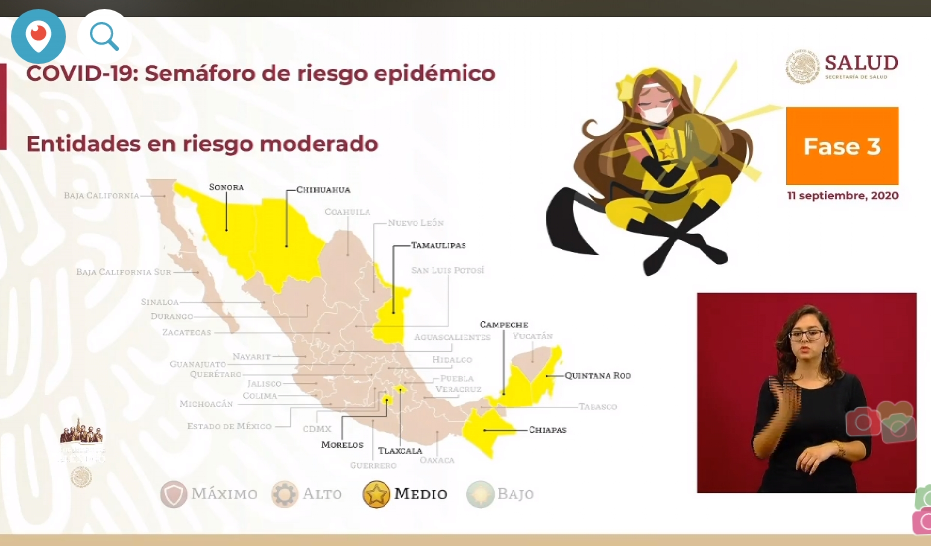 Morelos, en semáforo amarillo
