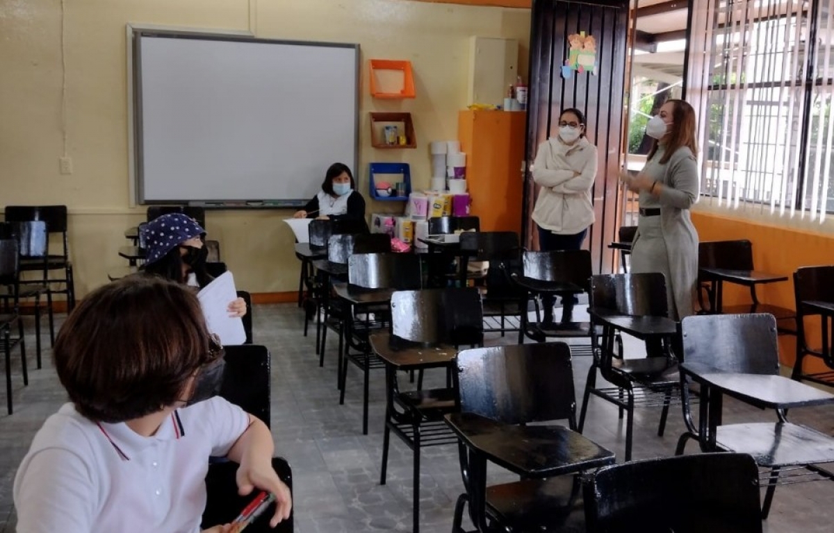 Visitan escuela primaria 'Carmen Serdán' para emitir recomendaciones anticovid