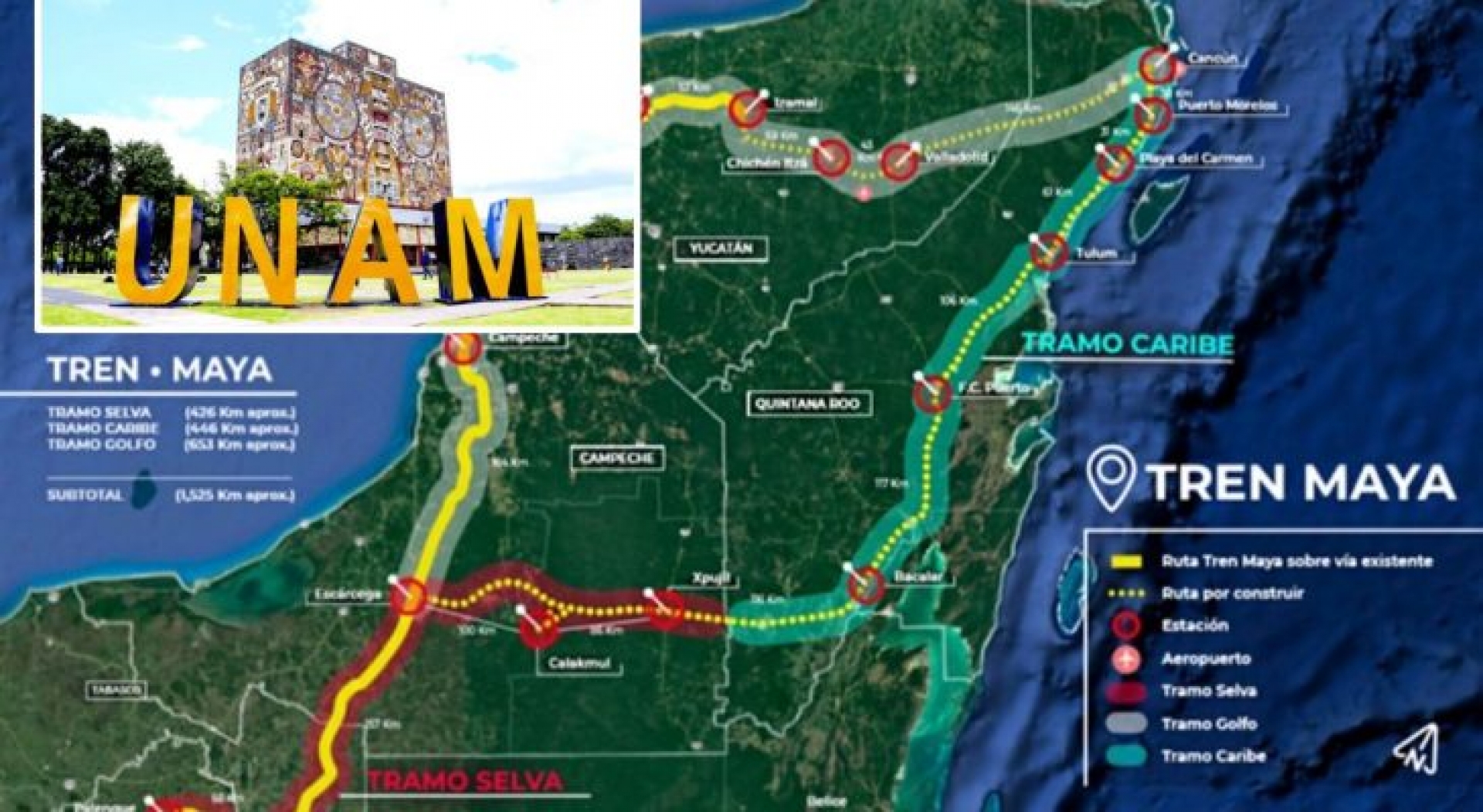 La UNAM será la encargada de medir el impacto ecológico del Tren Maya