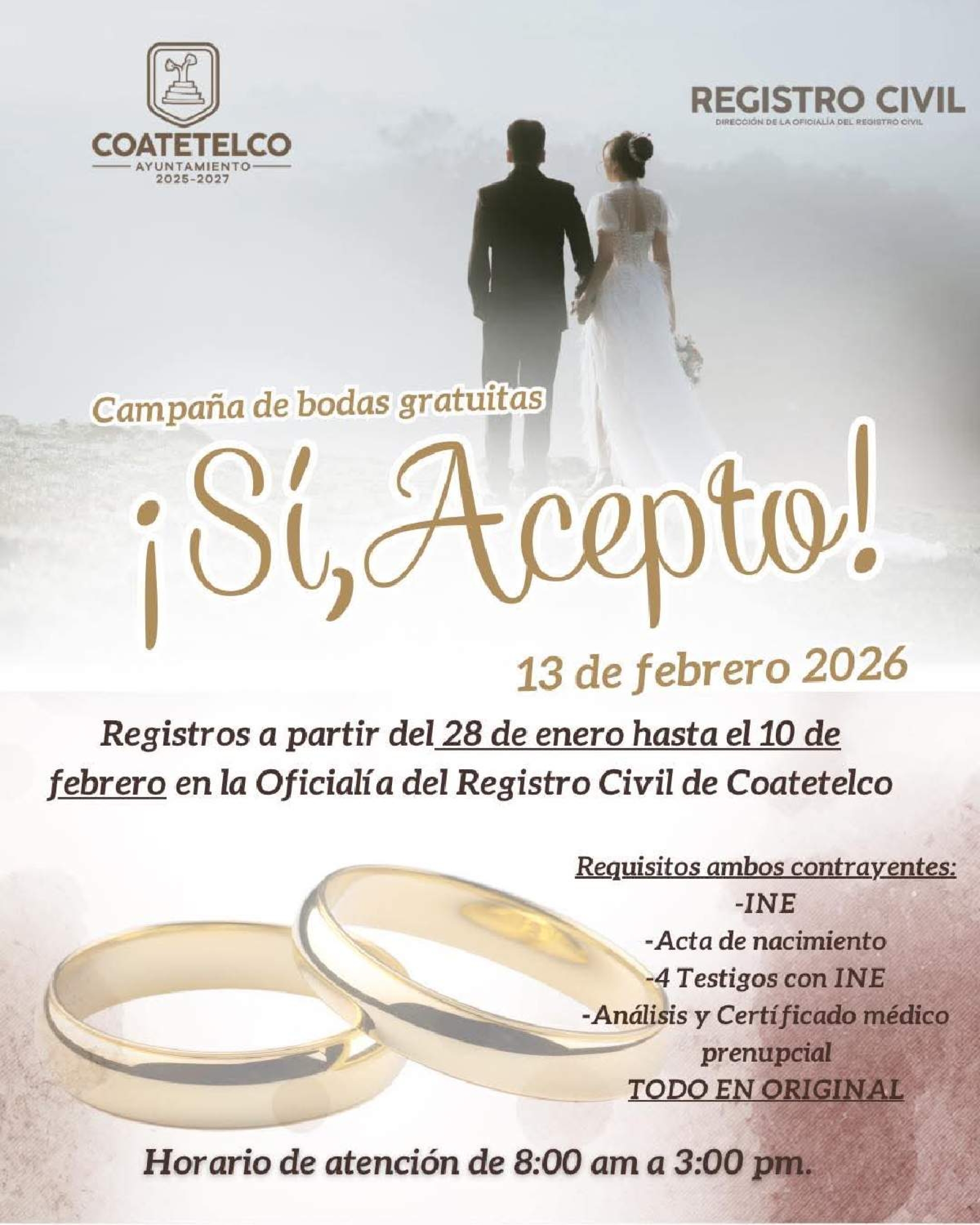 Municipios del surponiente celebrarán bodas colectivas