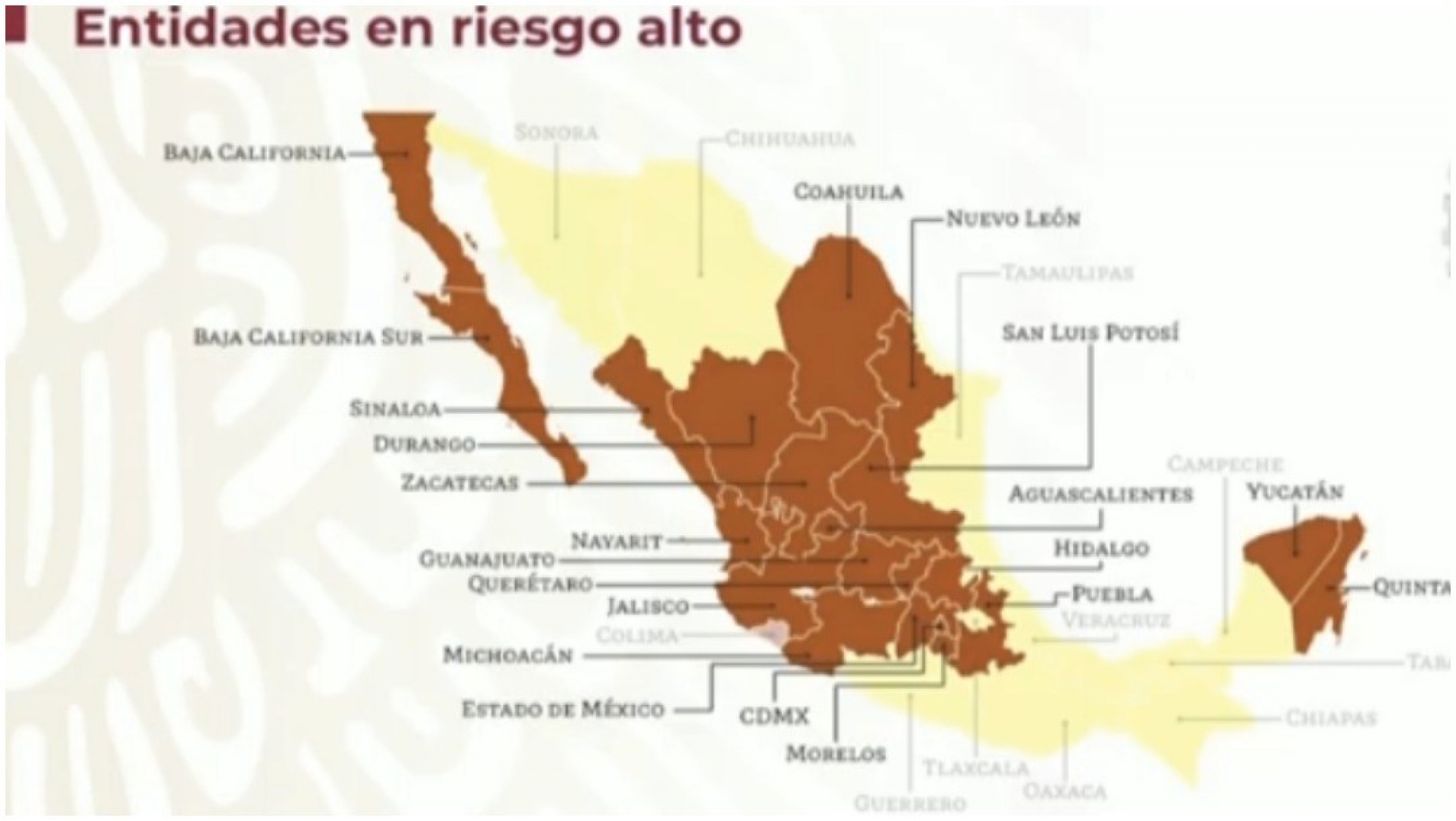 Nuevo semáforo COVID-19: un estado está en rojo, 21 en naranja y 10 en amarillo