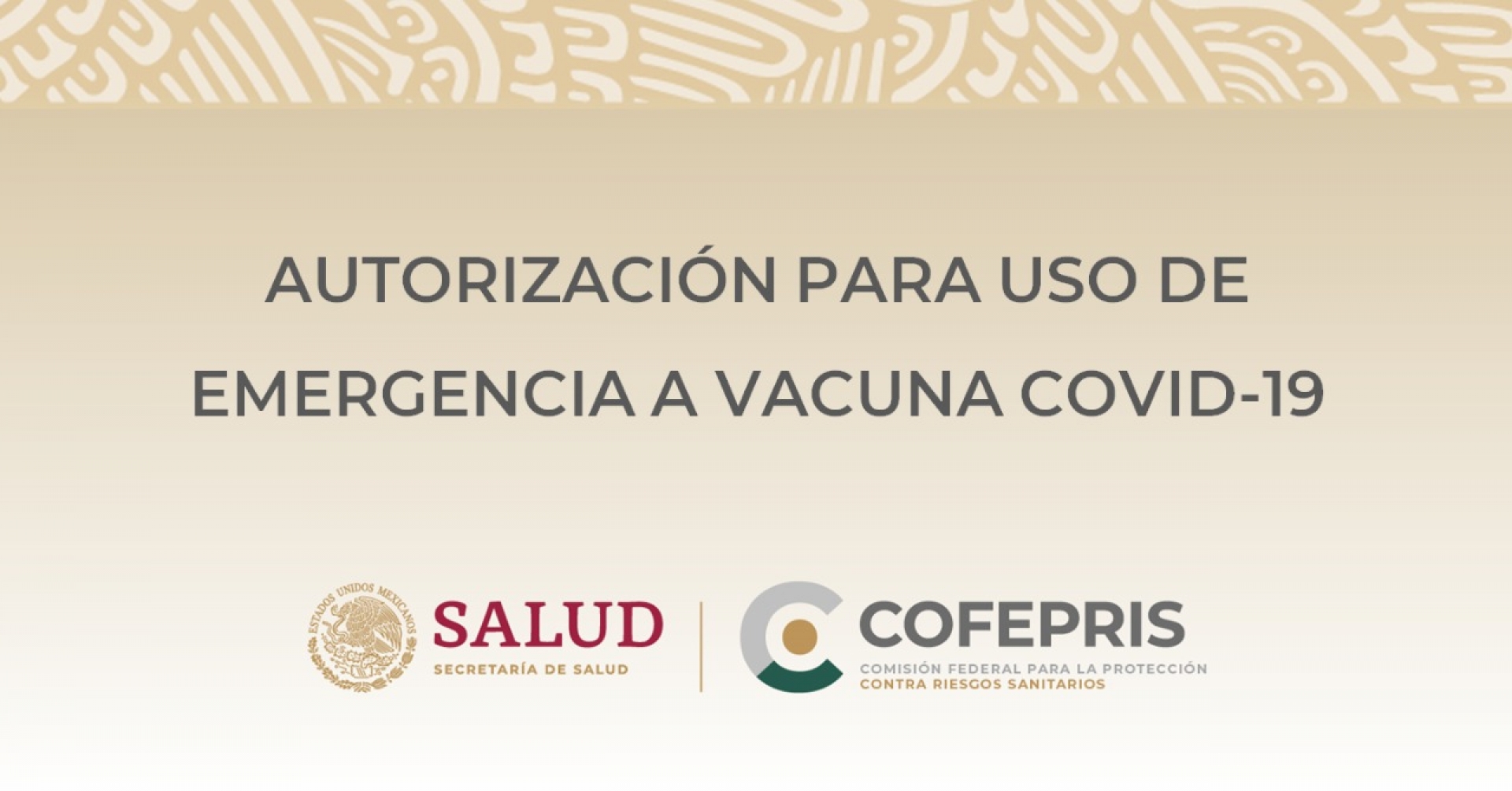 Por emergencia COFEPRIS autoriza vacuna de Pfizer