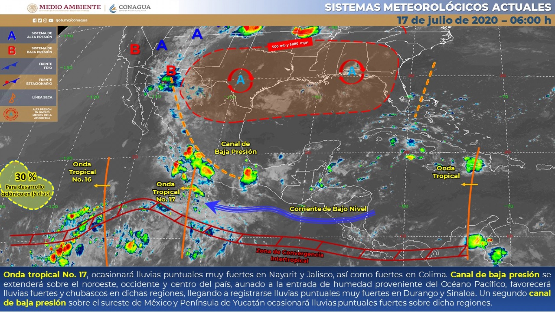 Pronostican baja probabilidad de lluvias durante el fin de semana en Morelos