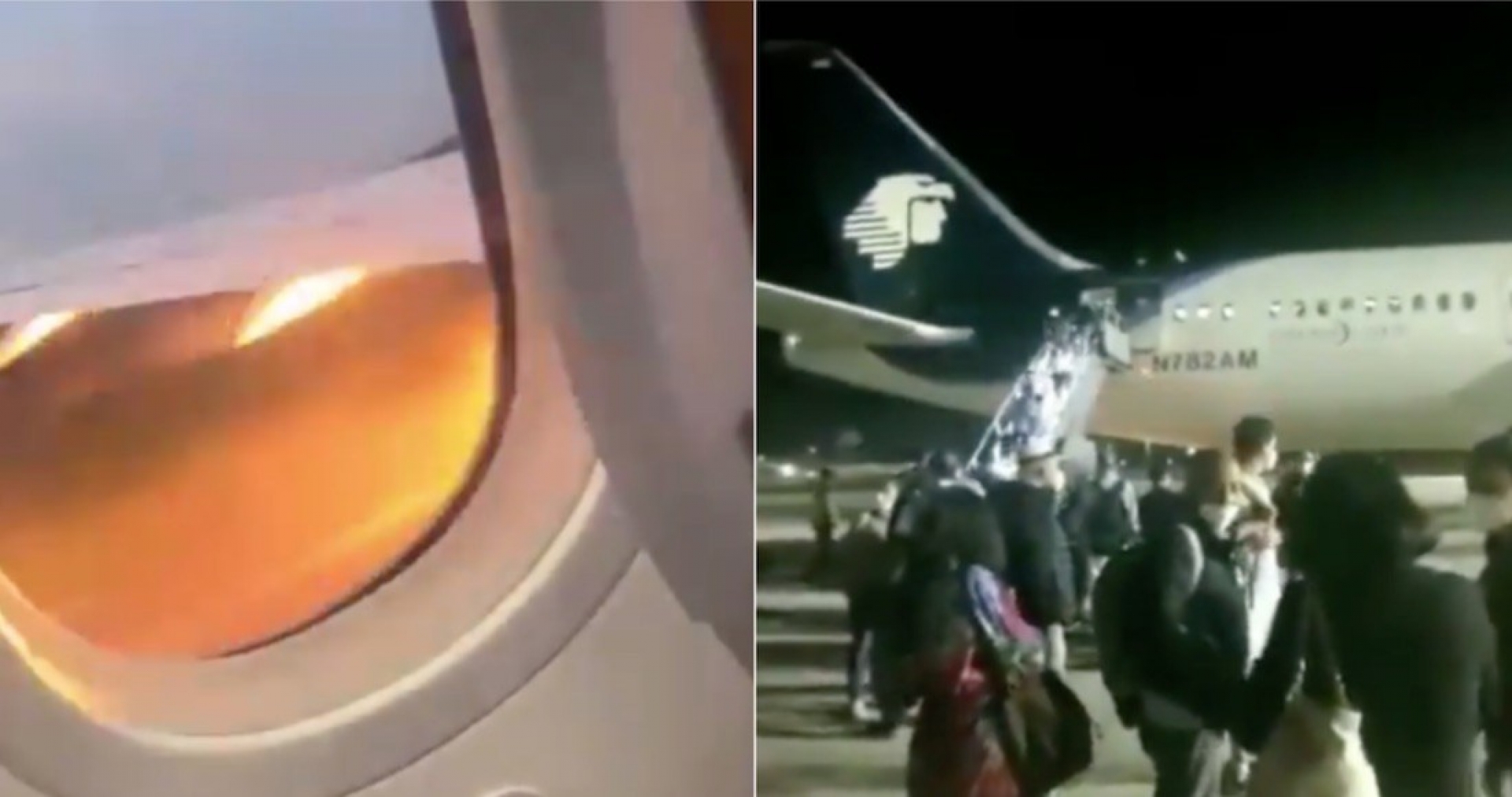 Se incendia una turbina al despegar el vuelo Cancún - CDMX de Aeroméxico