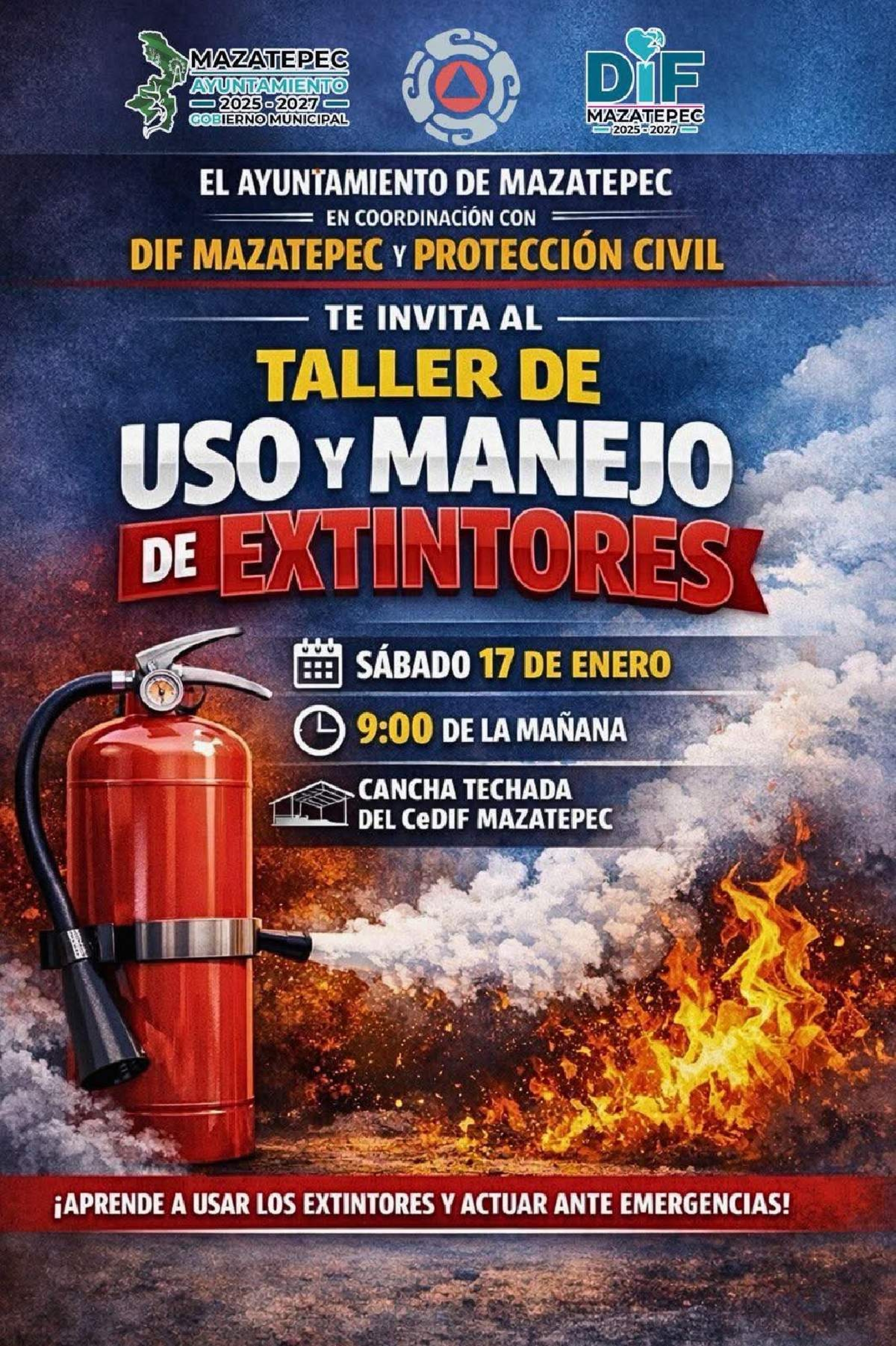 Impartirán taller de uso y manejo de extintores en Mazatepec