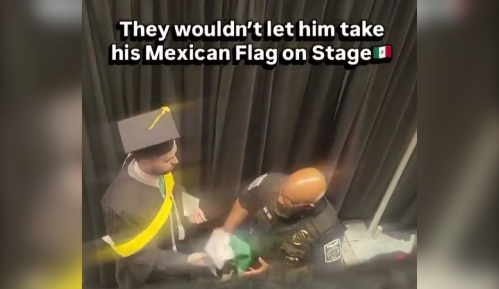 Policía impide a estudiante portar bandera mexicana y video se vuelve viral