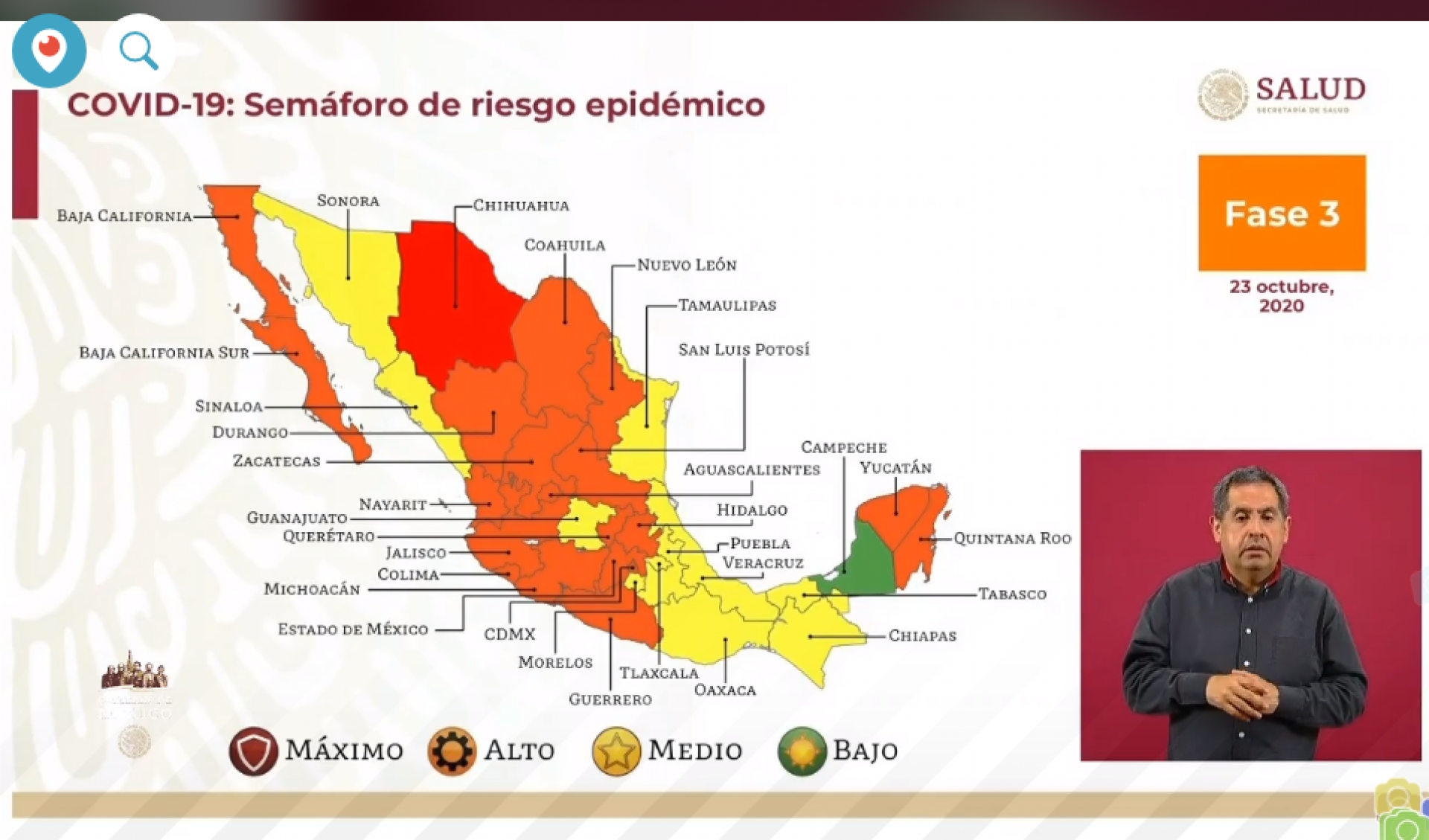 Morelos se mantiene en semáforo amarillo