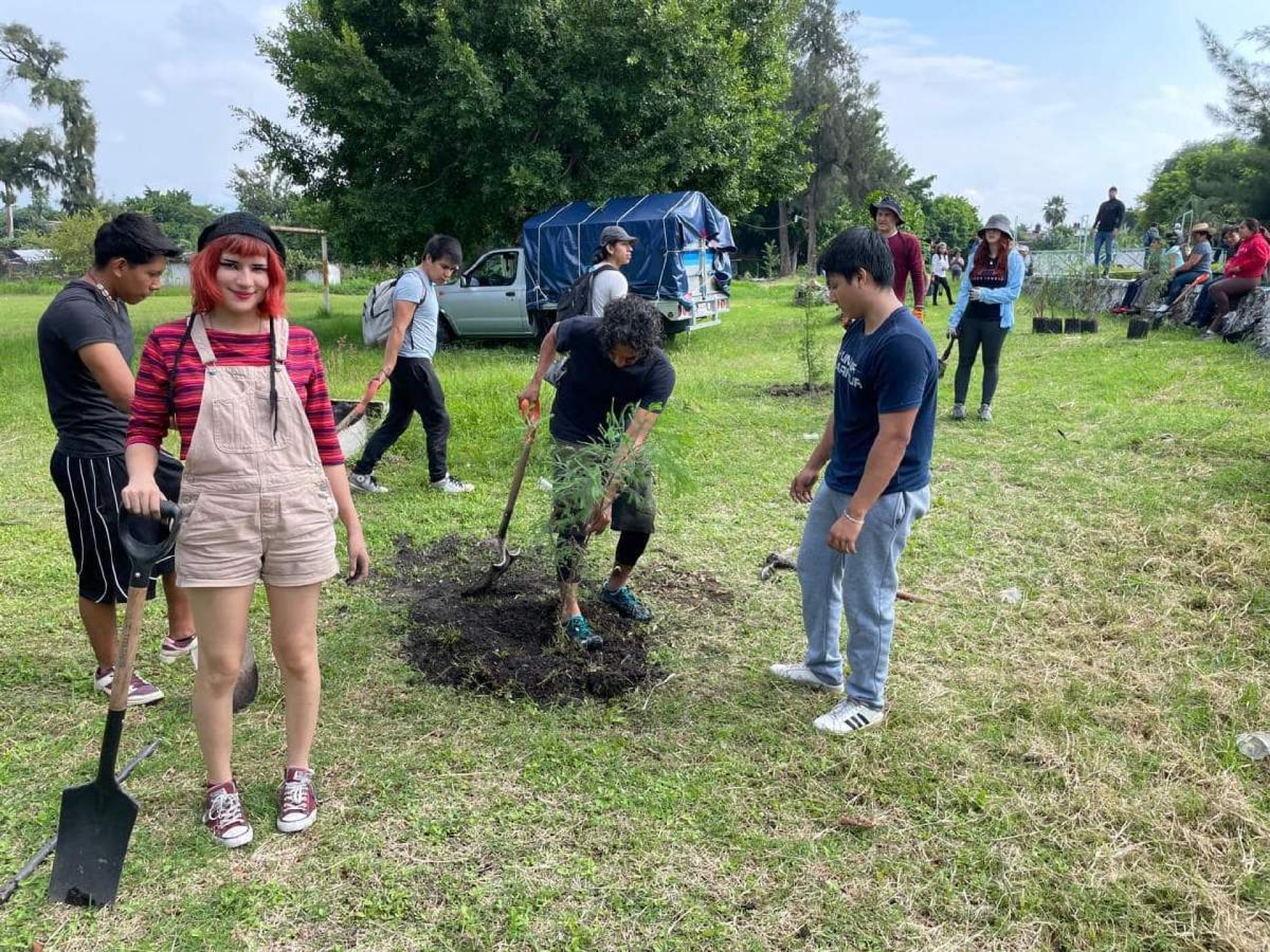Participan universitarios en reforestación de balneario 'Las Tazas'