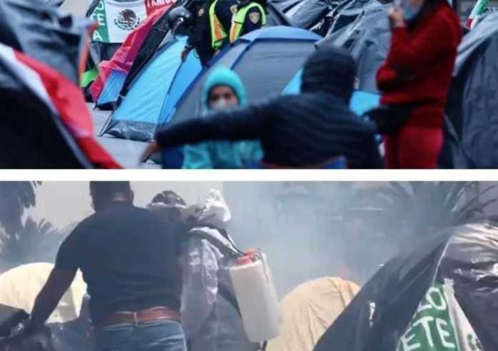 Sanitizan campamento de frena en CDMX y así reaccionaron