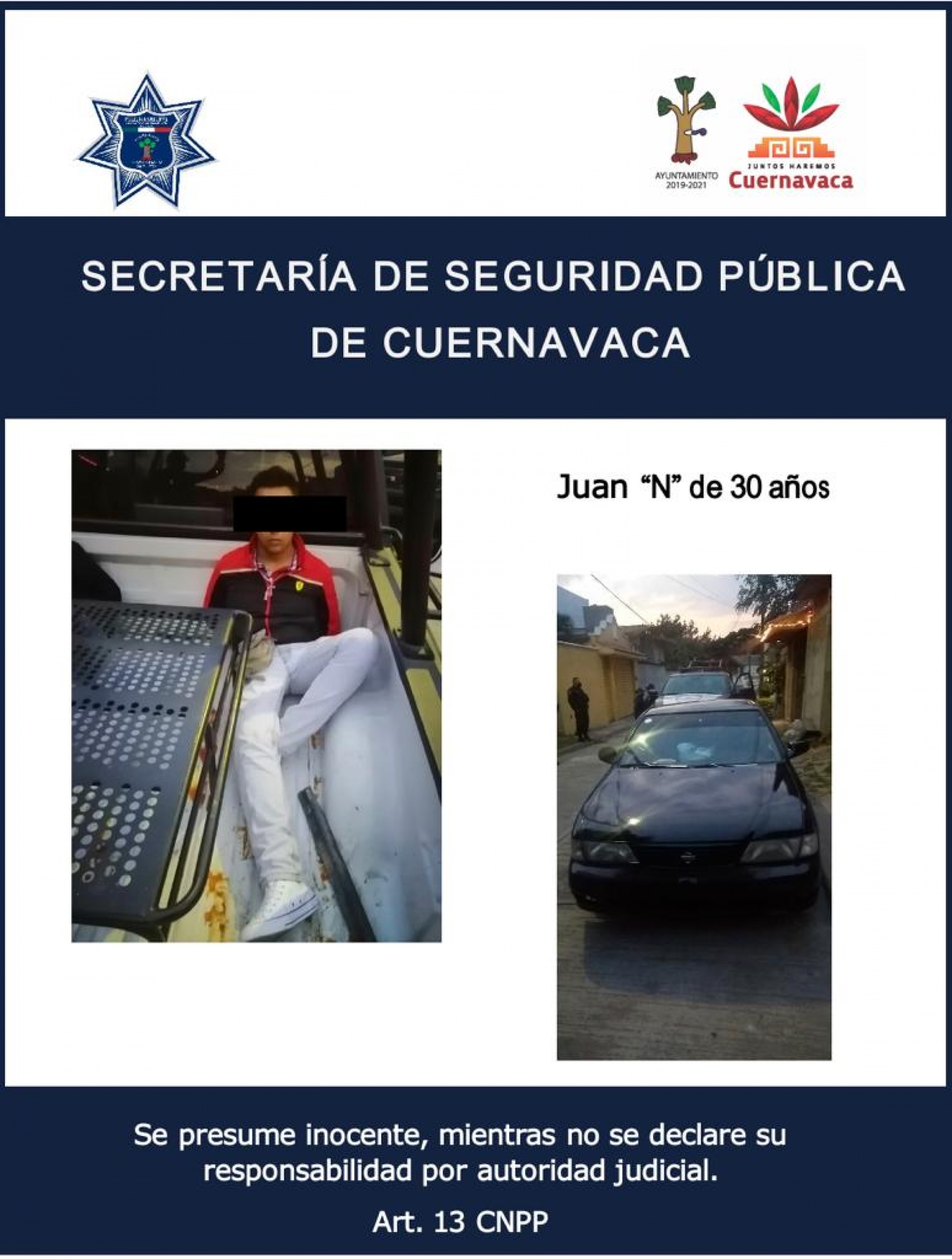 Policías preventivos de Cuernavaca recuperan vehículo con reporte de robo