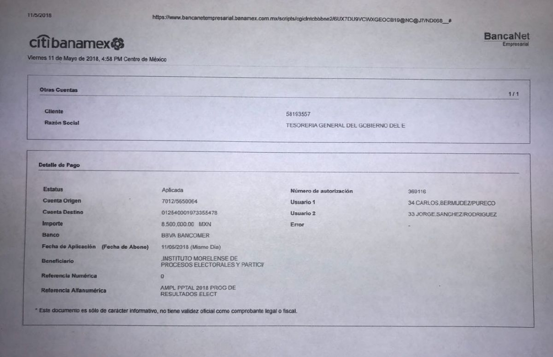 Depositan 8.5 millones de pesos al Impepac