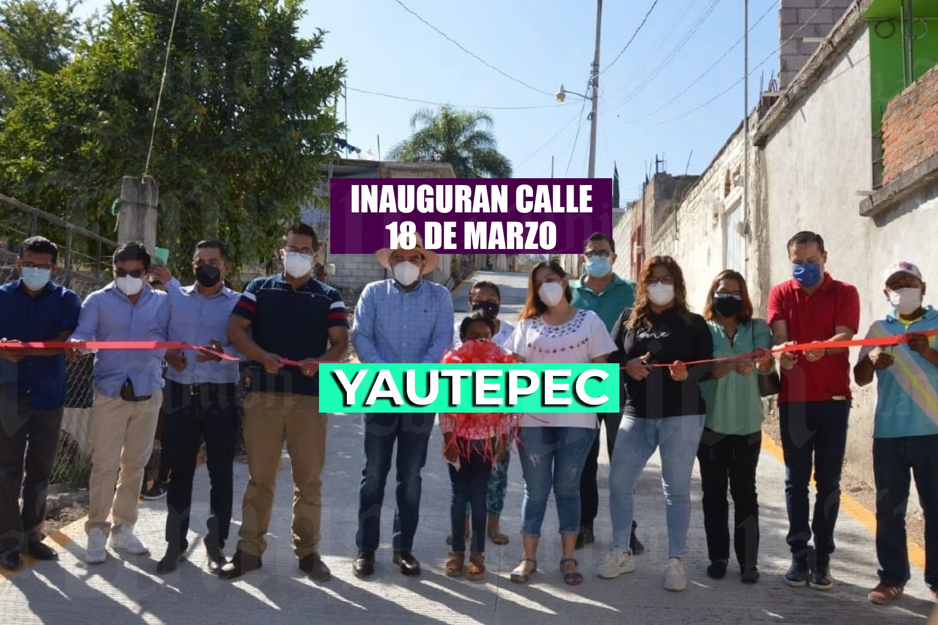 Inauguran pavimentación de calle en Yautepec