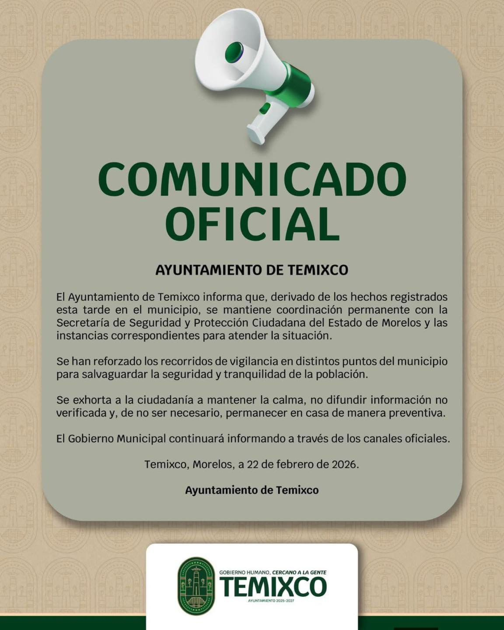 Refuerza Ayuntamiento de Temixco recorridos de vigilancia en distintos puntos del municipio