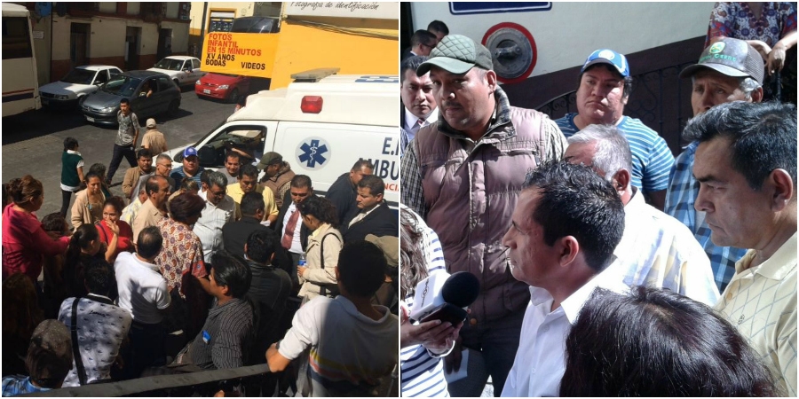 Se manifiestan ciudadanos y ayudantes municipales en el Congreso local en apoyo a Irma Camacho