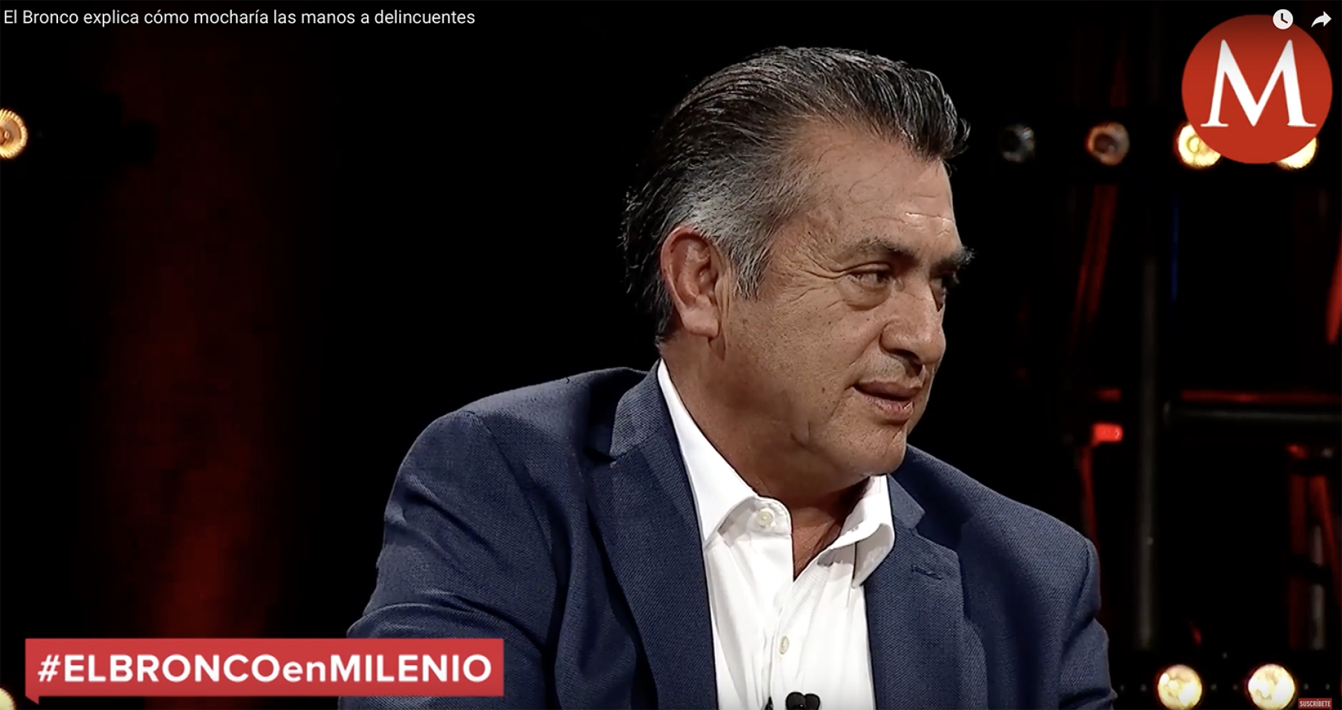 El Bronco "domado": lo que dijo en Milenio Tv