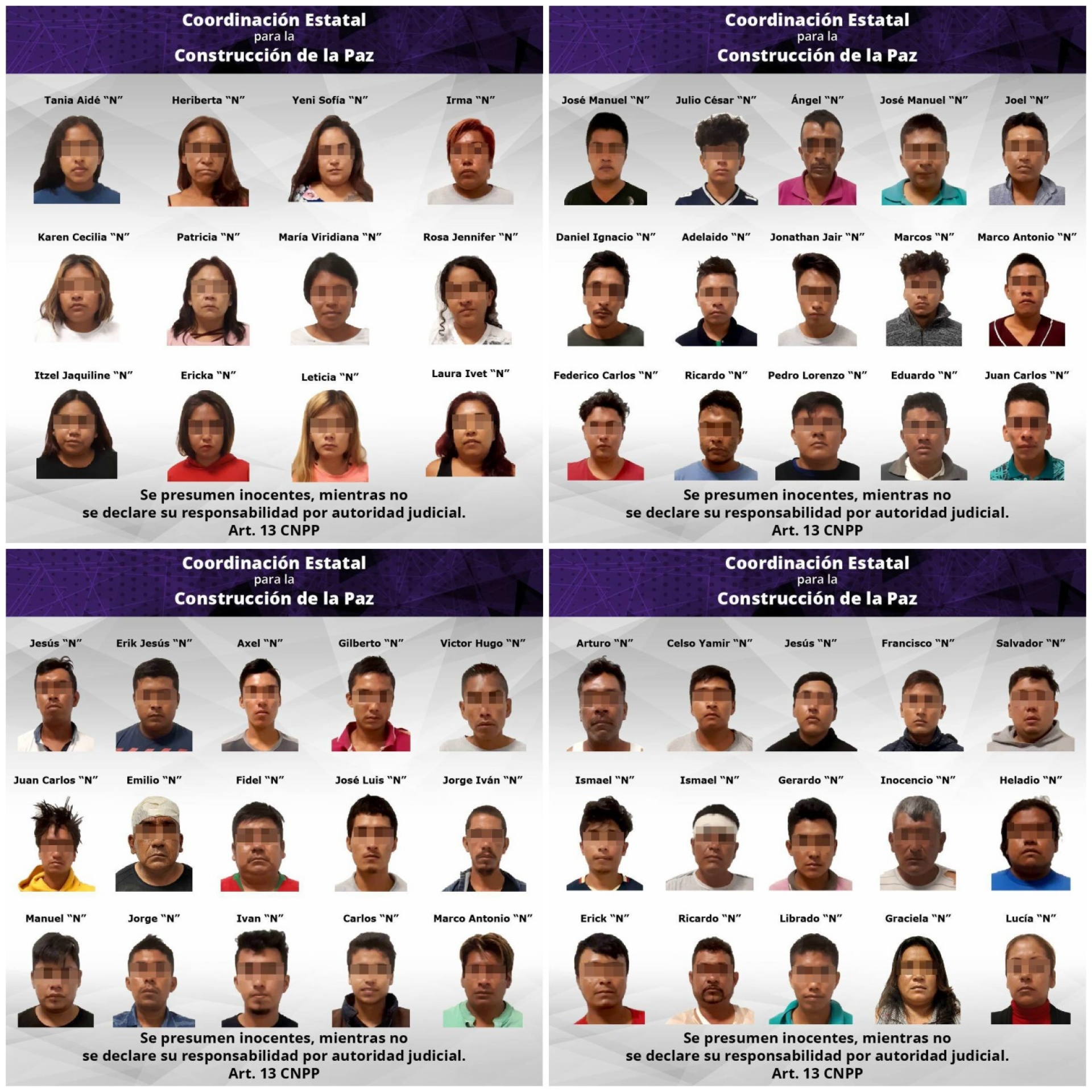 57 vinculados a proceso por secuestro exprés, agravado y asociación delictuosa